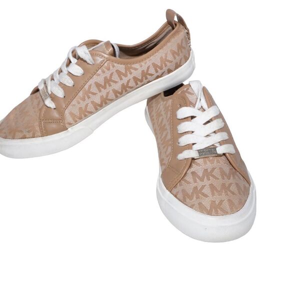 Michael Kors Ashanti Khaki/Tan Monogram Logo Sneakers, Size 4 / 35 - Picture 13 of 14